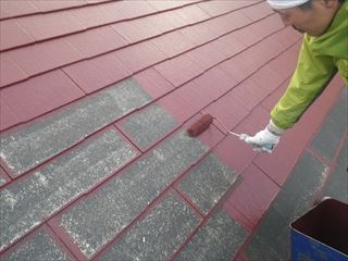 屋根塗装上塗り1回目