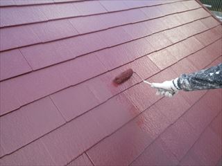 屋根塗装上塗り2回目