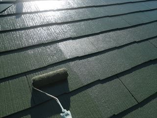 屋根の上塗り2回目