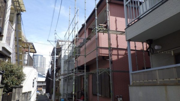 神戸市長田区　D様邸　外壁塗装屋根塗装工事　足場組みサムネイル