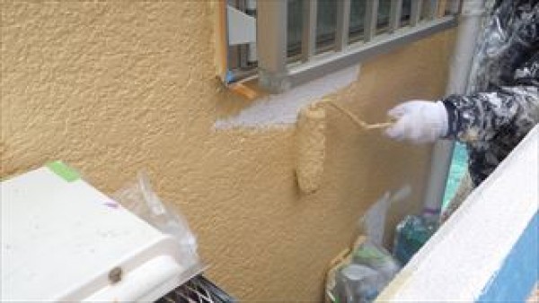 神戸市垂水区　H様邸外壁屋根塗装工事　塀の上塗り２サムネイル