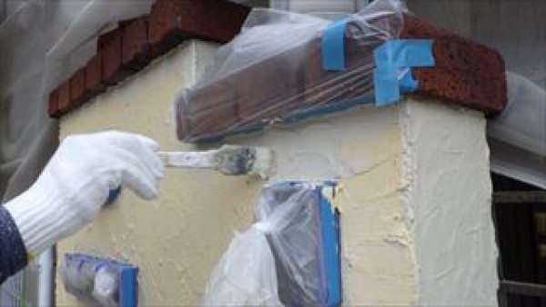 明石市　O様邸　外壁塗装・屋根塗装工事　門塀の上塗りと清掃サムネイル