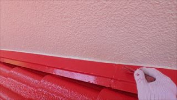 神戸市垂水区　SK様邸　外壁塗装・屋根塗装工事　下屋の上塗りサムネイル